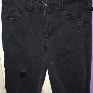 Distressed black jeans